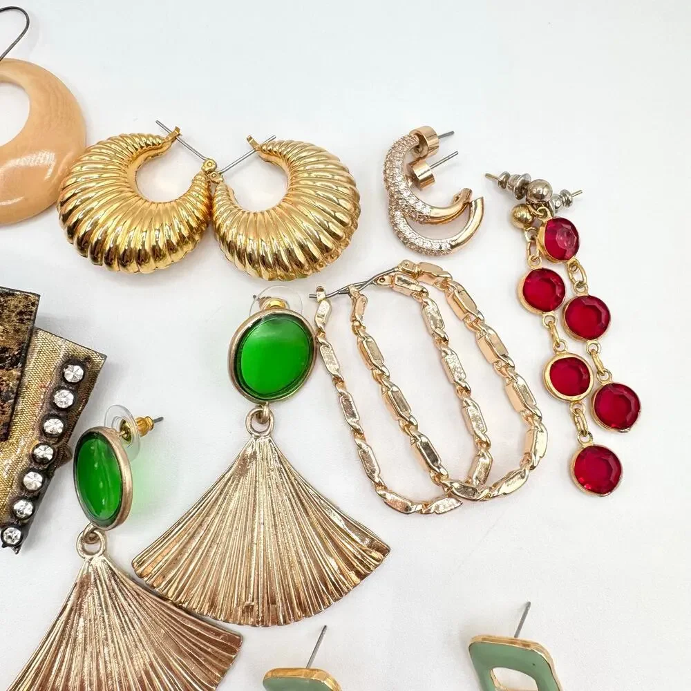 20 Pair Pierced Costume Jewelry Earring Lot Mixed Styles Vintage To Now Reseller